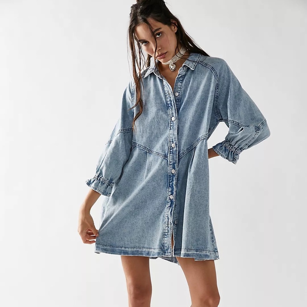 Free people Hannah Denim Mini Dress